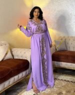 Caftan Lavande Brodé