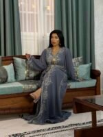 Caftan Gris Élégant – Image 2