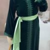 Caftan en Velours Vert Émeraude