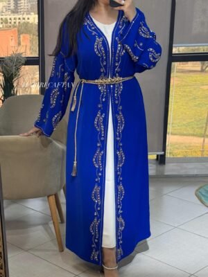 Caftan Bleu Royal Brodé